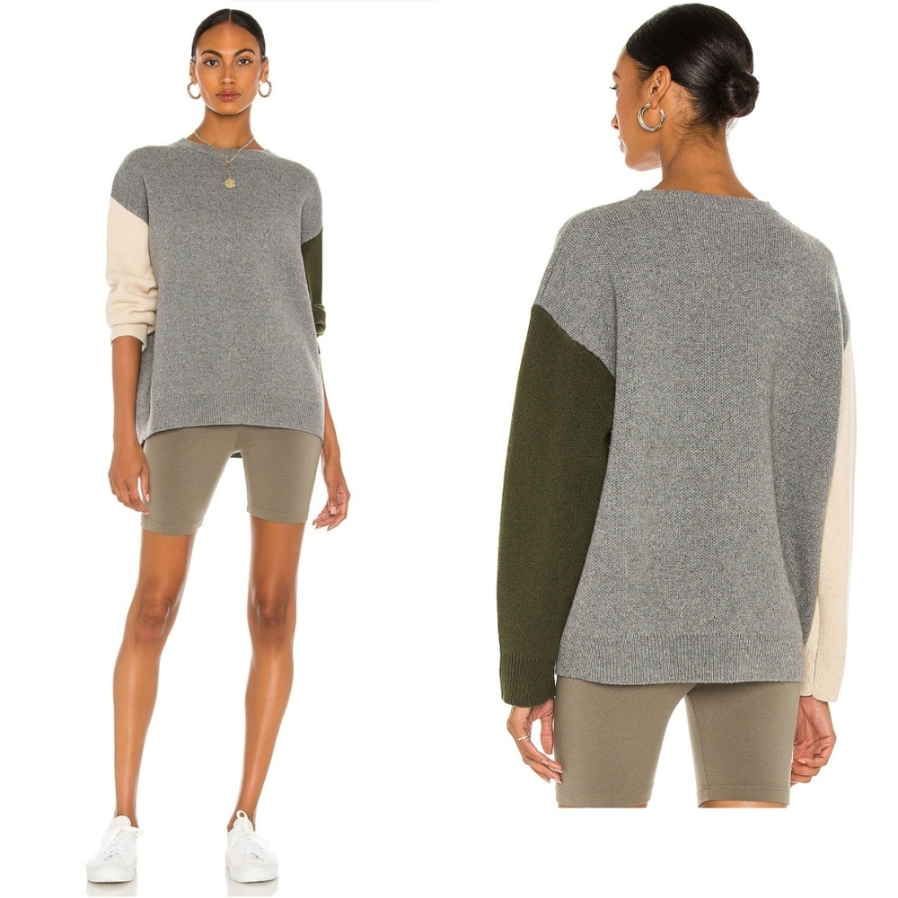 Line and Dot Dani Color Blocked Knit Sweater Oversized